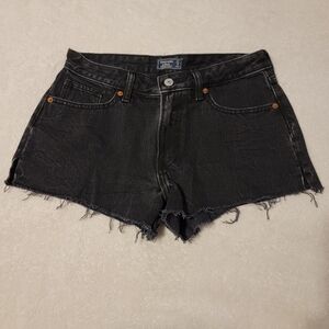 Abercrombie and Fitch Lowrise Black Denim Shorts Size 4. W27